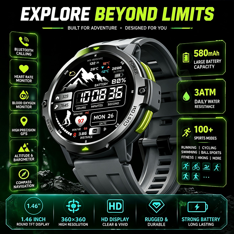 Timex Watches Smartwatch - Bluetooth Smartwatch mit Kompass, Sportmodus, Informations-