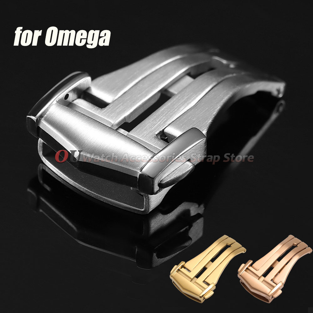 Watches Omega - Edelstahl-Faltschließe, Ersatz-Matt-Uhrenarmband-Verschlüsse 18mm 20mm für Omega