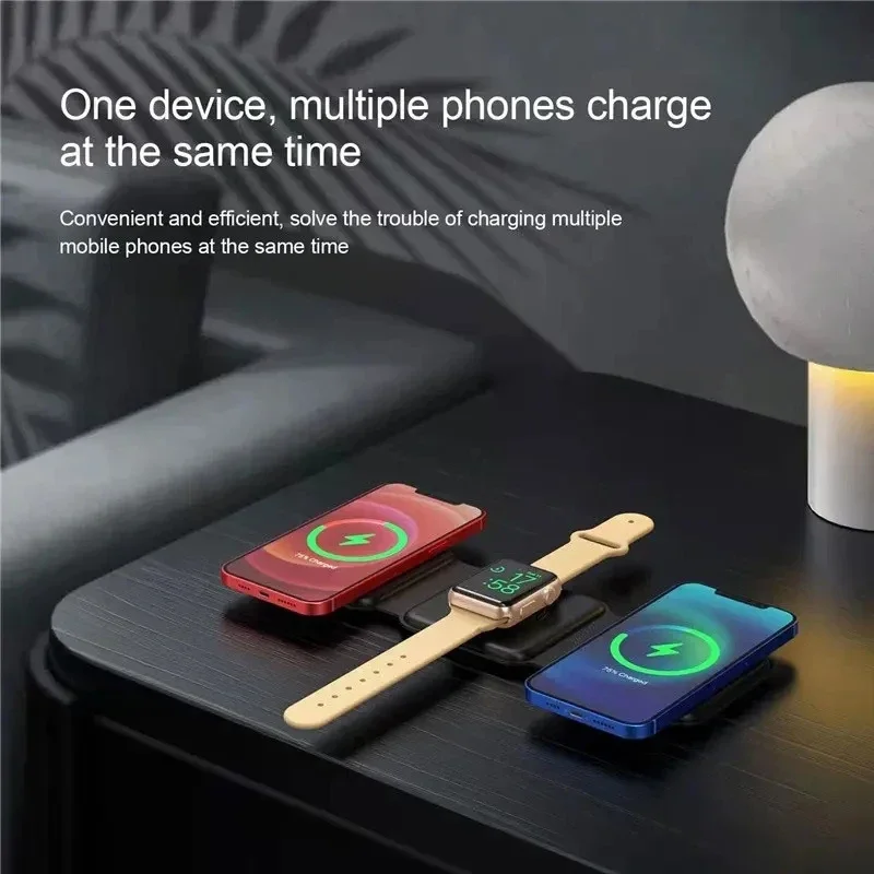 Smartwatch Watches Compatible With Iphone - 3-in-1 Magnetisches Tragbares Kabelloses Ladegerät für