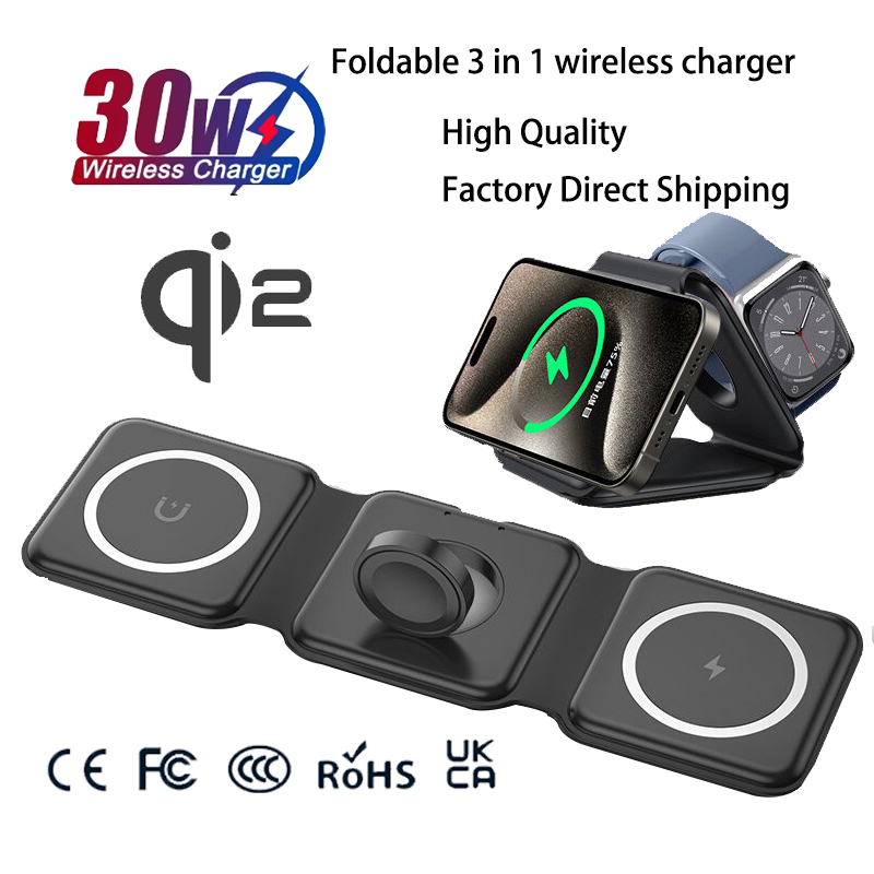 Smartwatch Watches Compatible With Iphone - Universelle Qi2 Magnetische Faltbare Ladestation Reiseladegerät