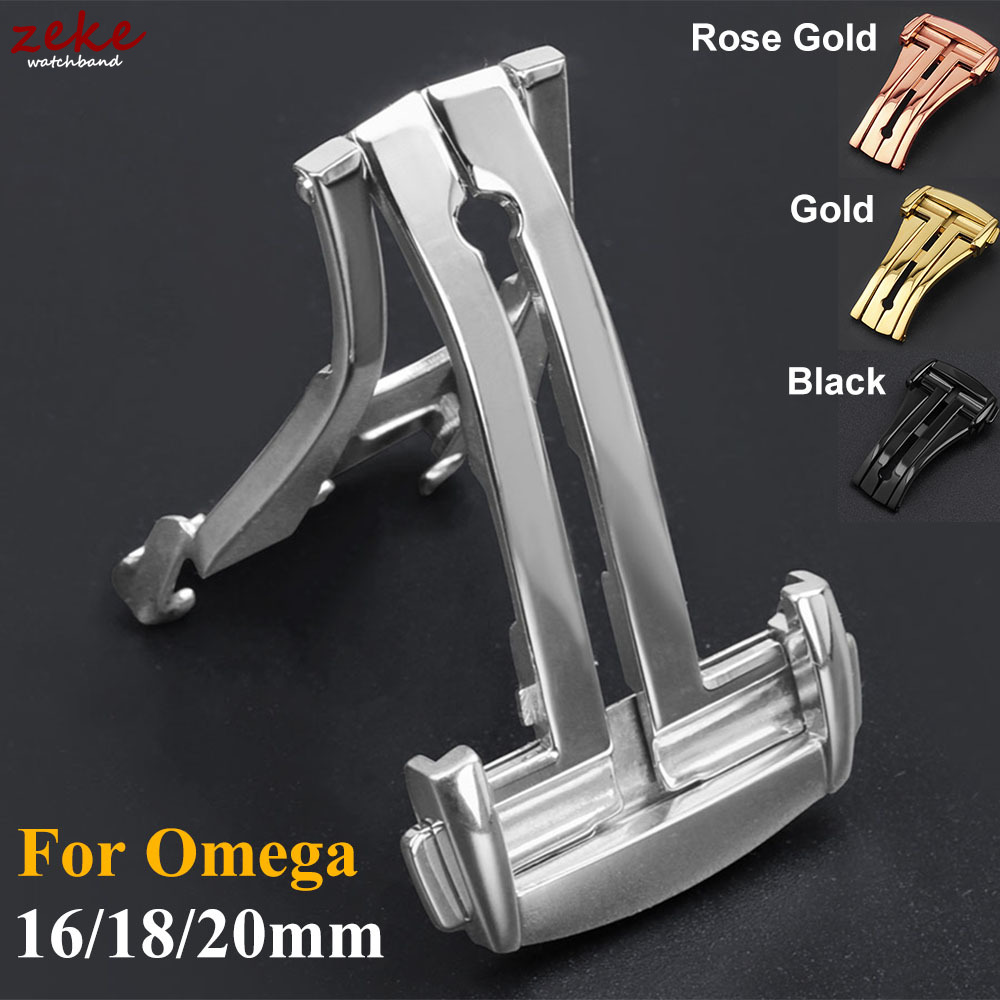 Watches Omega - Faltschließe aus Edelstahl, Faltschließe, Schmetterlingsknopf für