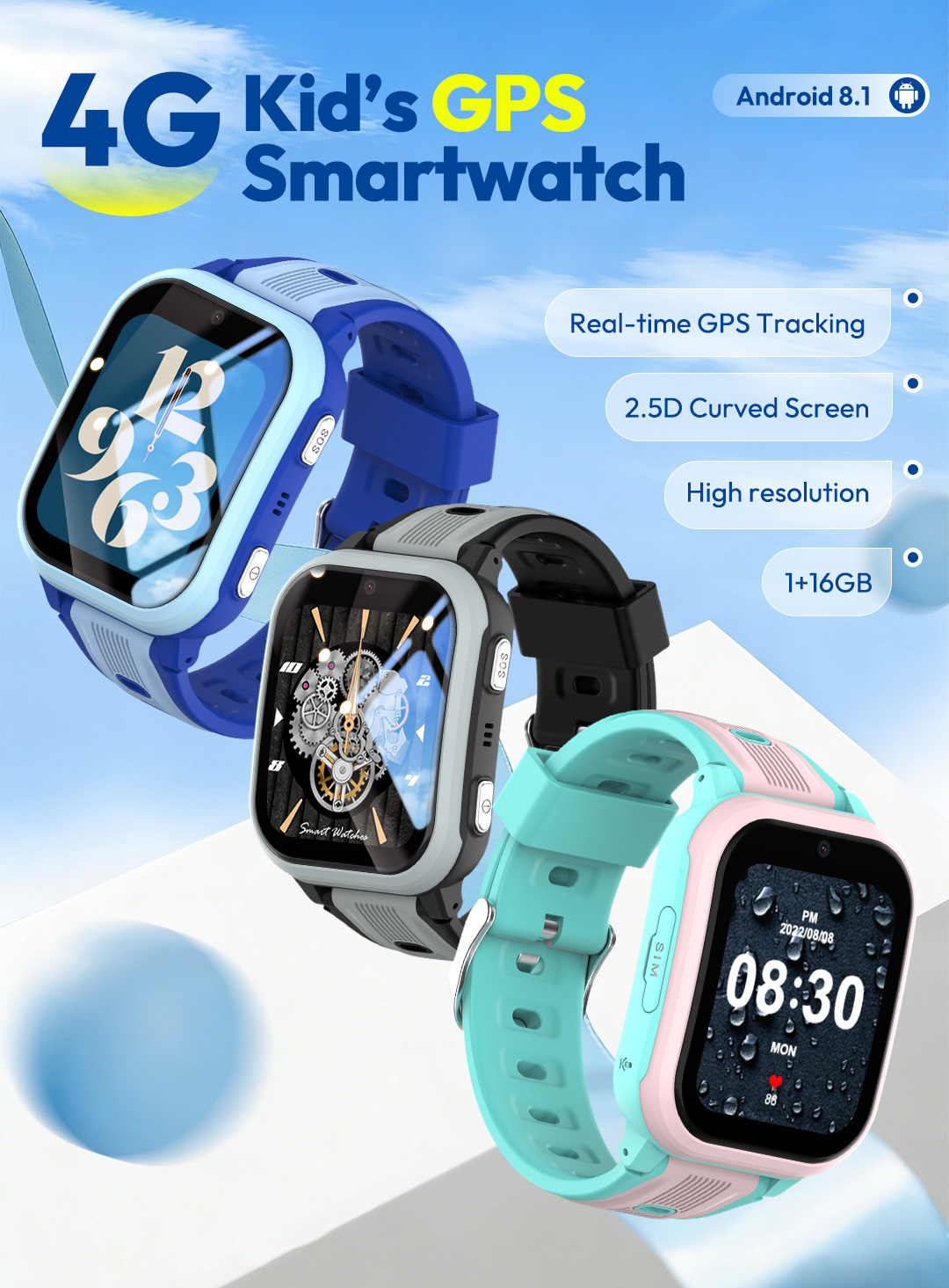 Smartwatch Watches Gift For Boys - KT41 Smartwatch - 4G Telefon-Kinderuhr -