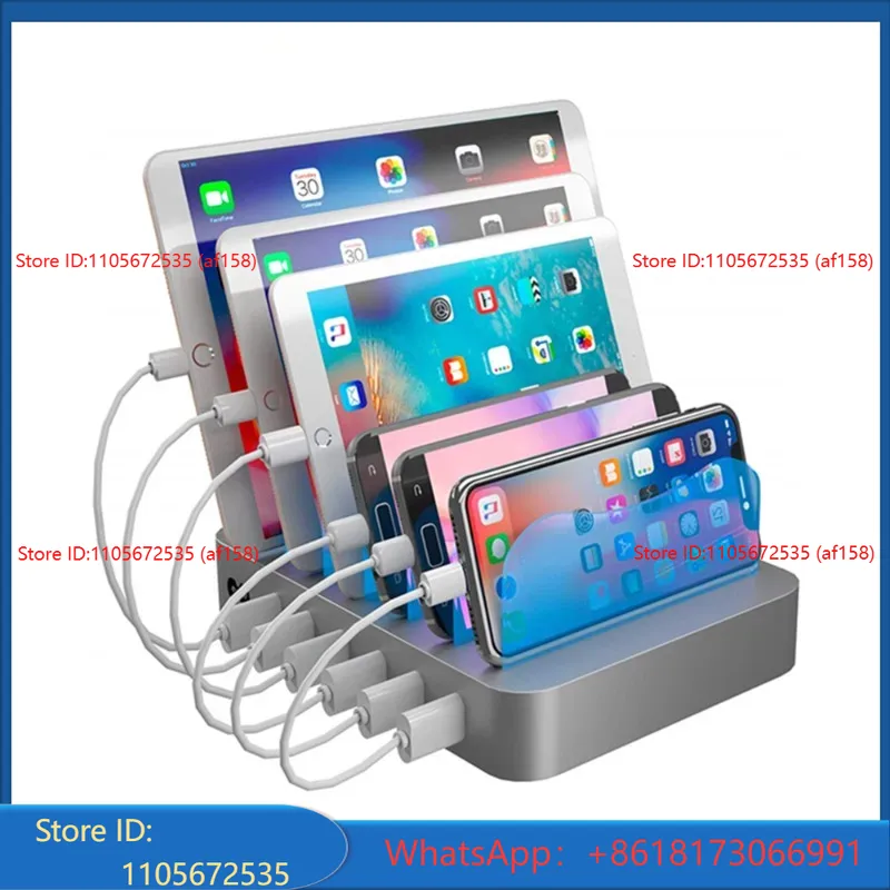 Watch Smartwatch - 6-USB-Desktop-Telefonhalter, intelligentes Ladegerät, sechsfachige Multi-Port-Ladestation, geeignet
