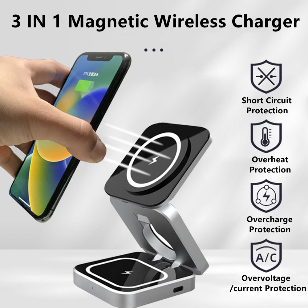 Smartwatch Watches Compatible With Iphone - Faltbare magnetische drahtlose Ladegerät Ständer Schnellladestation
