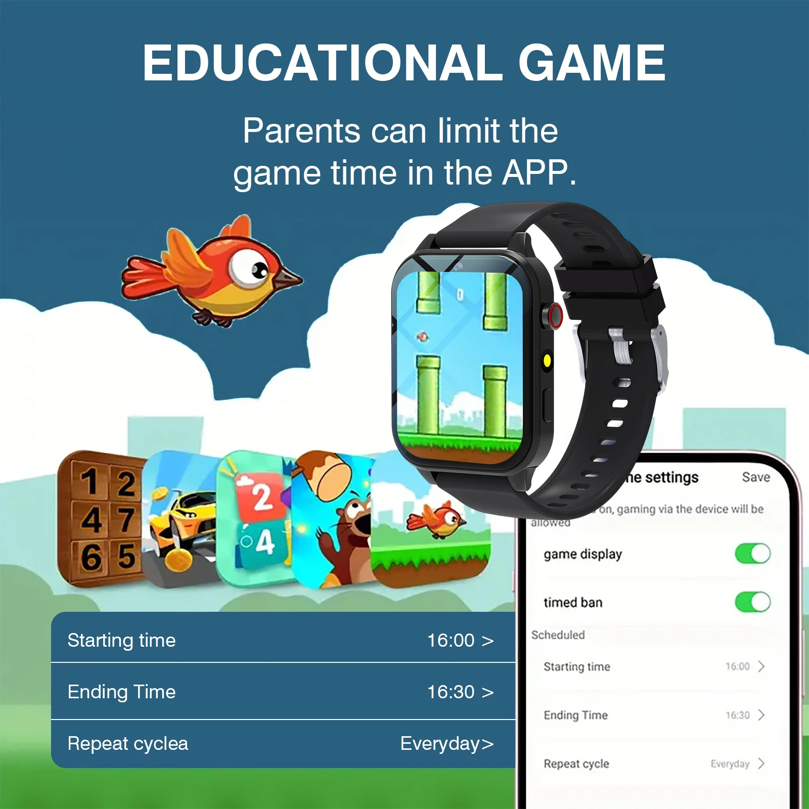 Kinder-Smartwatch, 18-Spiele,  – Smartwatch Watches Gift For Boys Bewertung und Preis
